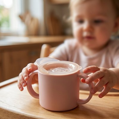 Tasse d'apprentissage bébé rose