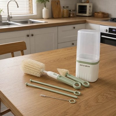 un kite de goupillon biberon sur table