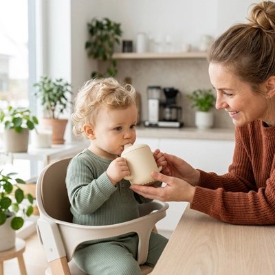 Verre bébé anti chute est un équipement de repas pour bébé 