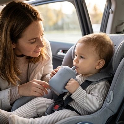 Verre bébé avec couleur bleu gris