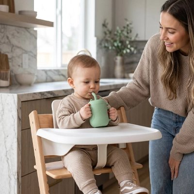 Verre bébé avec couleur vert