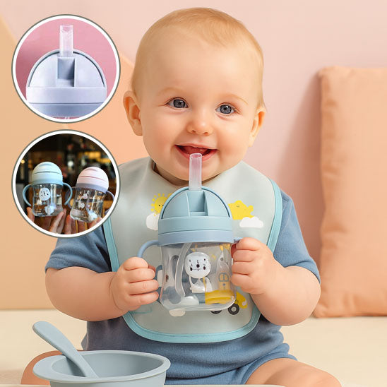 Verre pour bébé anti-fuite 360° avec paille | BabySecure