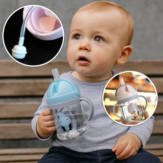 Verre pour bébé anti-fuite 360° avec paille | BabySecure