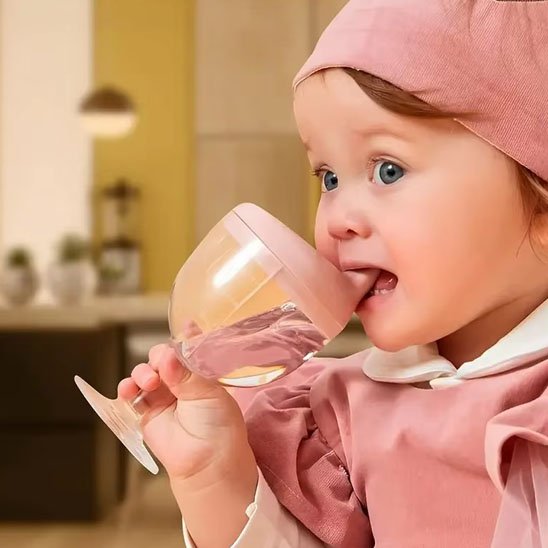 verre pour bébé rose
