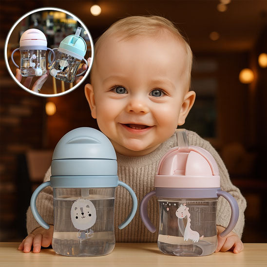 Verre pour bébé anti-fuite 360° avec paille | BabySecure